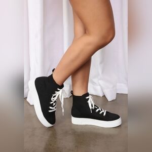 Fashion Nova High Cut Sneakers - Black